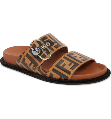 fendi logo pearly slide mule|fendi slides for sale.